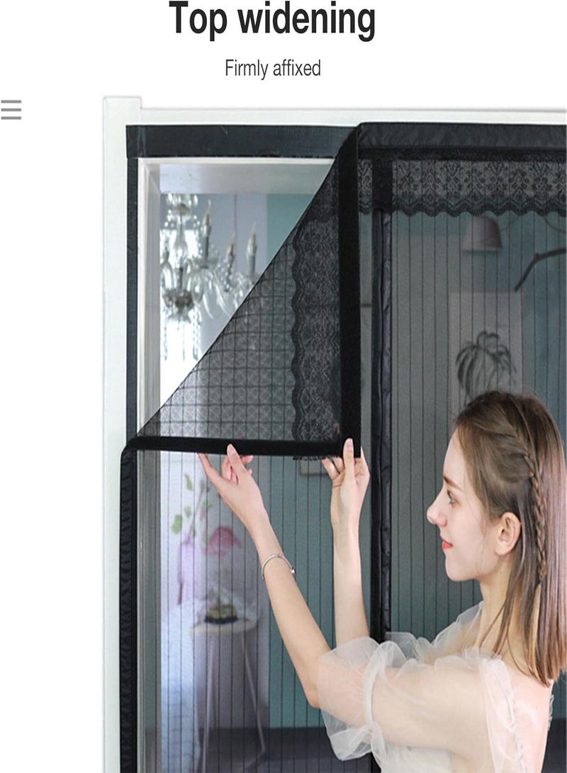 GGOOT Summer Magnet Slide Door, Screen For Door to Keep Bugs Out, Self Sealing, Heavy Duty, Hands-Free Mesh Fiberglass Mesh Curtain Net Sliding Doorways Screen for Door Magnets - Image 4