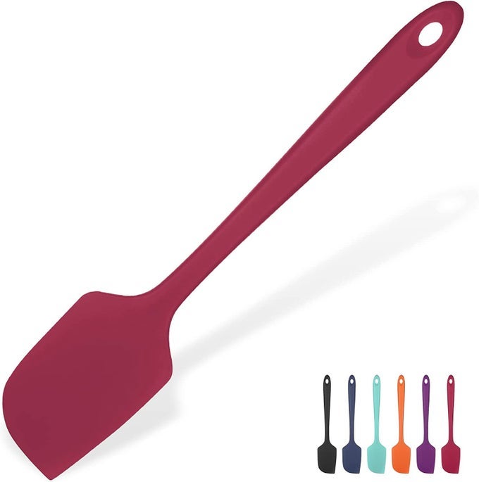 HEAT RESISTANT SILICONE LARGE SPATULA 600F HIGH HEAT FLEXIBLE 1138IN SILICON MIXING STIRRING COOKING SCRAPING BAKING BOWL SCRAPER SEAMLESS SPREADER FOR KITCHEN NONSTICK COOKWARE RED