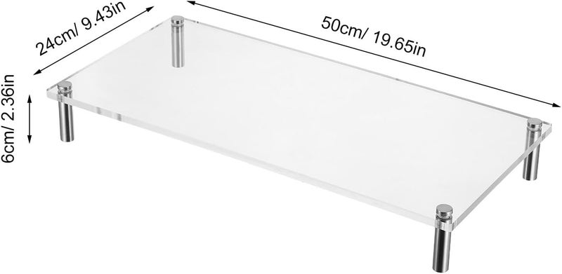 Slim Acrylic Computer Monitor Stand: Clear Computer Screen Stand Riser for Desk Laptop - Display Tabletop Riser Modern Office Accessories 50*24cm - Image 2