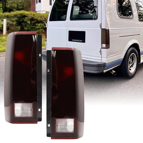 USR UNIQUE STYLE RACING 85-05 Astro Van Tail Light – Replacement Tail Lamps Set (Left + Right) Compatible with 1985-2005 Chevy Astro Van Chevrolet / GMC Safari Van All Models (Dark Cherry RED Lens, Plug & Play Ready) - Image 1