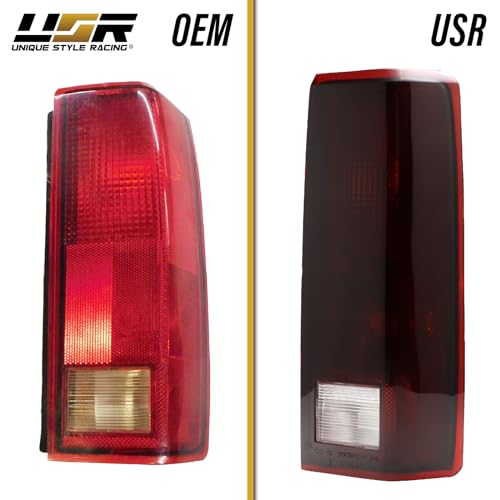 USR UNIQUE STYLE RACING 85-05 Astro Van Tail Light – Replacement Tail Lamps Set (Left + Right) Compatible with 1985-2005 Chevy Astro Van Chevrolet / GMC Safari Van All Models (Dark Cherry RED Lens, Plug & Play Ready) - Image 3