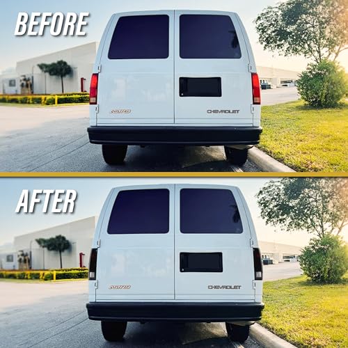 USR UNIQUE STYLE RACING 85-05 Astro Van Tail Light – Replacement Tail Lamps Set (Left + Right) Compatible with 1985-2005 Chevy Astro Van Chevrolet / GMC Safari Van All Models (Dark Cherry RED Lens, Plug & Play Ready) - Image 2