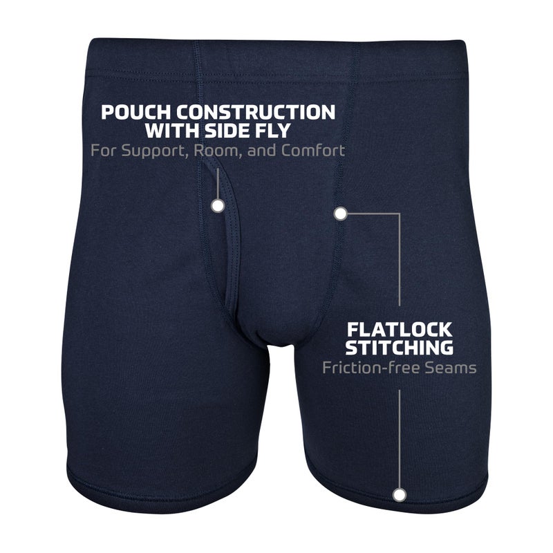 Gildan شورتات بوكسر للرجال من جيلدان بحزام خفي، عبوة متعددة، مختلط ملكي (5 قطع)، كبير جداً - Image 3