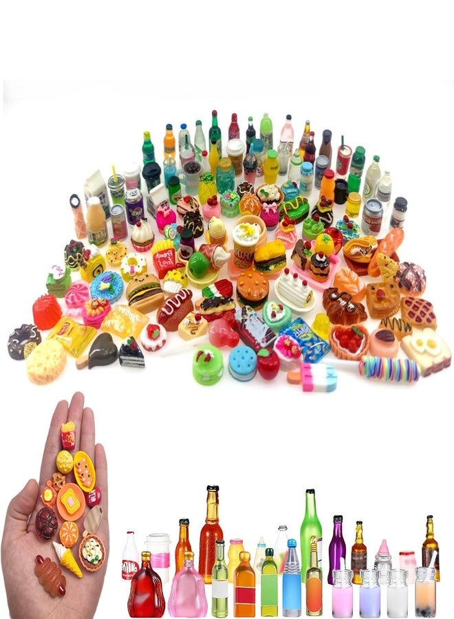 Pmeixcy 50 Pcs Mini Food Tiny Toys, Easter Food Accessories, Miniature Food, Miniature Dolls House Food Accessories, Food Drink Bottles Pretend Play Kitchen Game Party Toys(Random) - Image 1