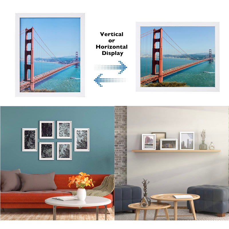 HEYTUYA 11x15 inch Picture Frame White for Wall Hanging  Wall Gallery Poster Frame Photo Frame with Shatter Resistant Plexiglas  White - Image 5