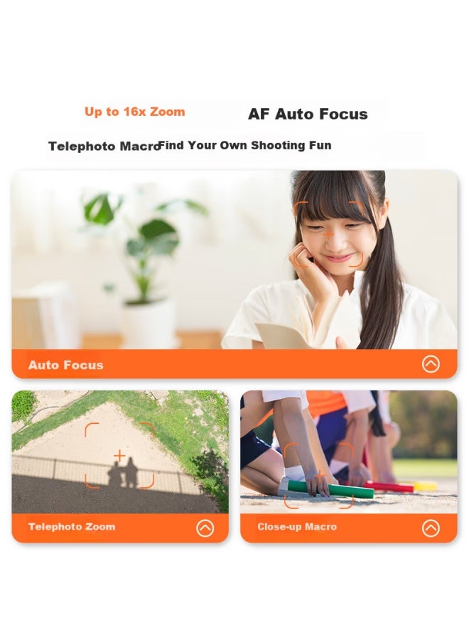Caizu Dual Camera 6400w High Definition Pixel Digital Camera Selfie Vlog Mini Card Camera Student Campus Gift Entry-level Mobile Phone Replaceable Ccd Camera Pink 64g - Image 4