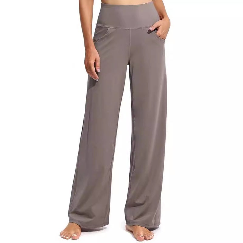 2024 New Style Wide-Leg Trousers High-Waisted Casual Yoga Pants For Girls - Image 5