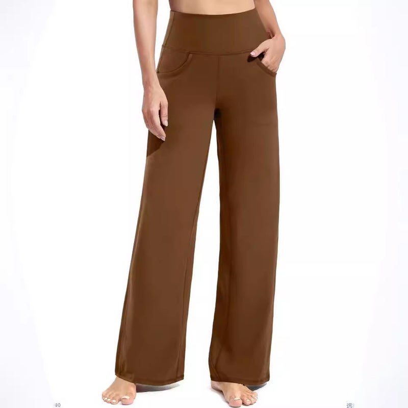 2024 New Style Wide-Leg Trousers High-Waisted Casual Yoga Pants For Girls - Image 4