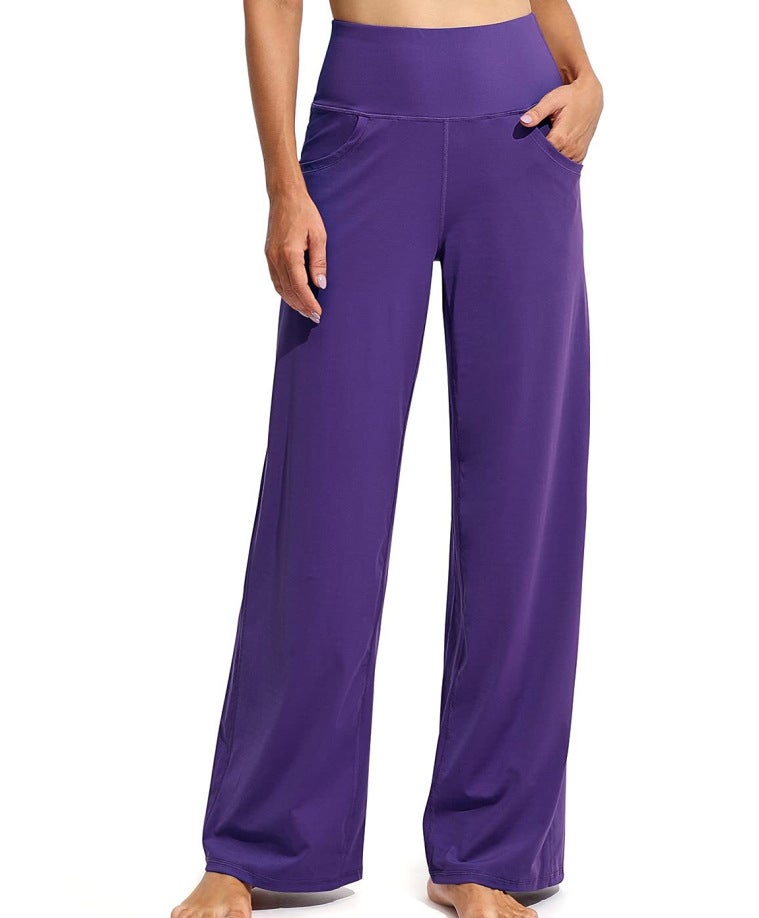 2024 New Style Wide-Leg Trousers High-Waisted Casual Yoga Pants For Girls - Image 1