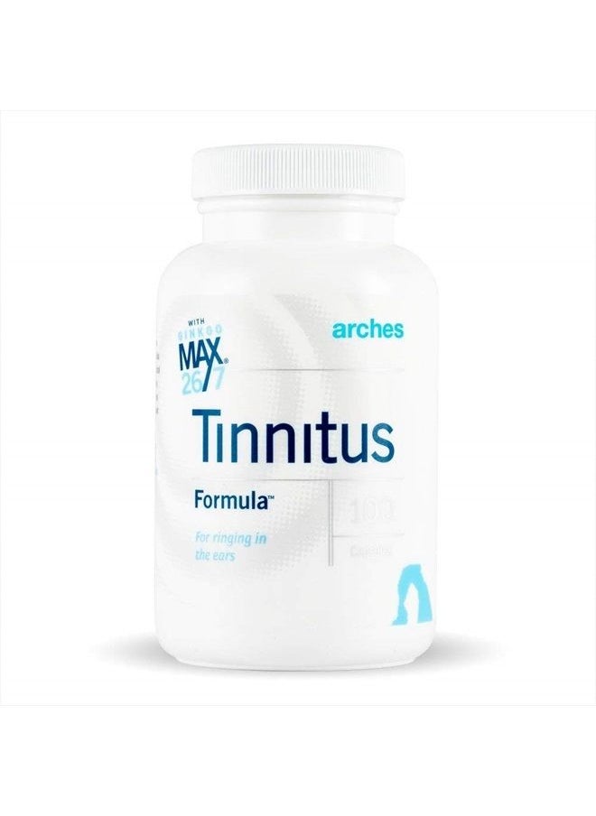 Arches Tinnitus Formulas Arches Tinnitus Formula - Now with Ginkgo Max 26/7 - Natural Tinnitus Treatment for Relief from Ringing Ears - 100 Count Bottle - 25 Day Supply  - Image 1