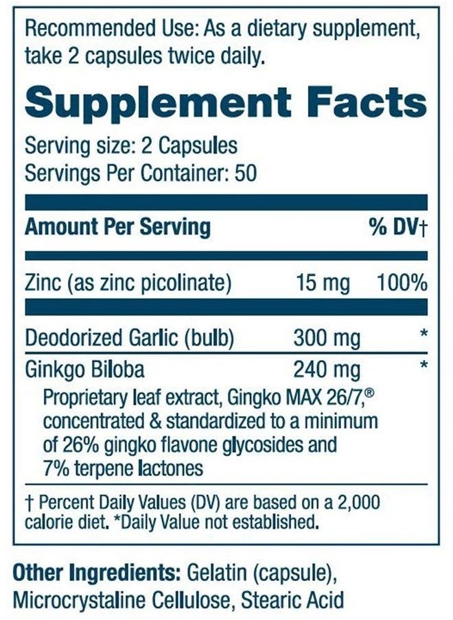 Arches Tinnitus Formulas Arches Tinnitus Formula - Now with Ginkgo Max 26/7 - Natural Tinnitus Treatment for Relief from Ringing Ears - 100 Count Bottle - 25 Day Supply  - Image 4
