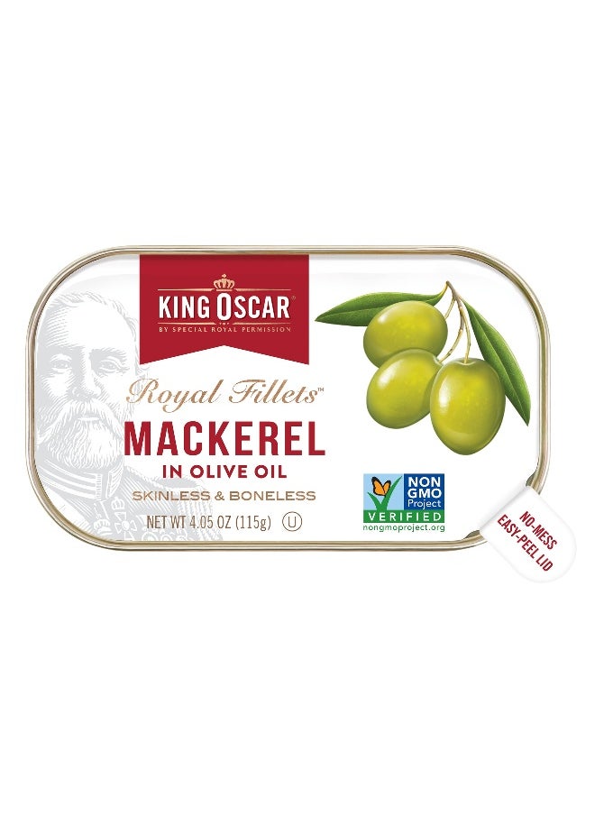 KING OSCAR King Oscar, Royal Fillets, Mackerel in Olive Oil, 4.05 oz (115 g)  - Image 1