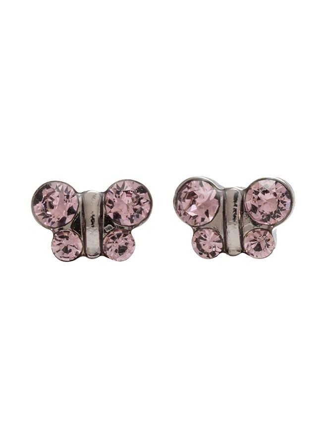 Studex Light Amethyst Butterfly Shape Allergy-Free Stainless Steel Ear Studs - Image 1