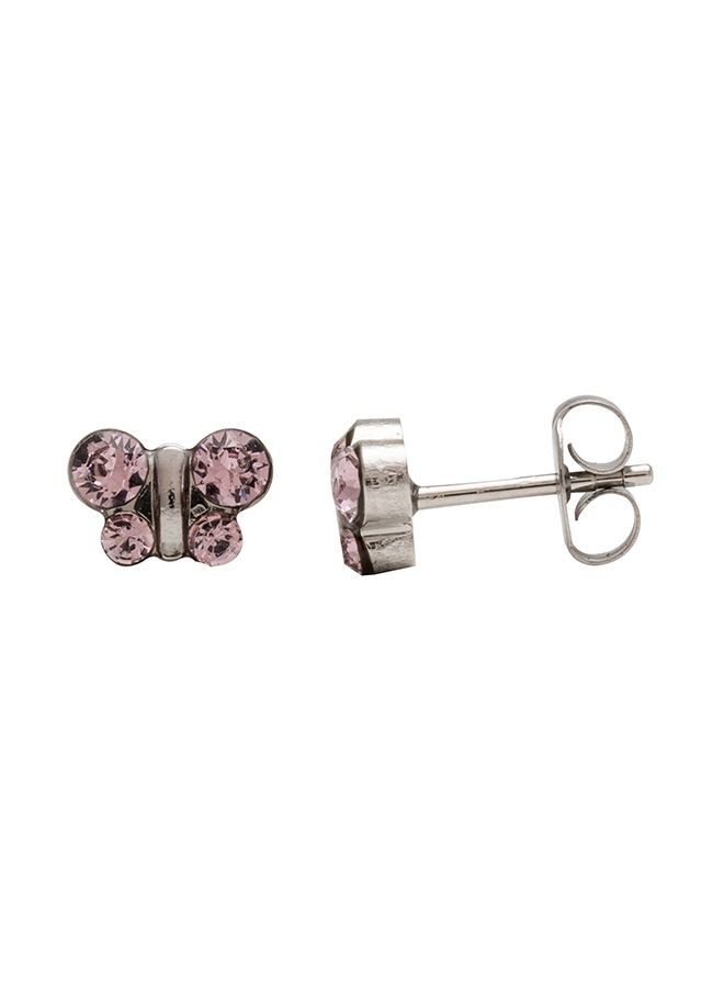Studex Light Amethyst Butterfly Shape Allergy-Free Stainless Steel Ear Studs - Image 3