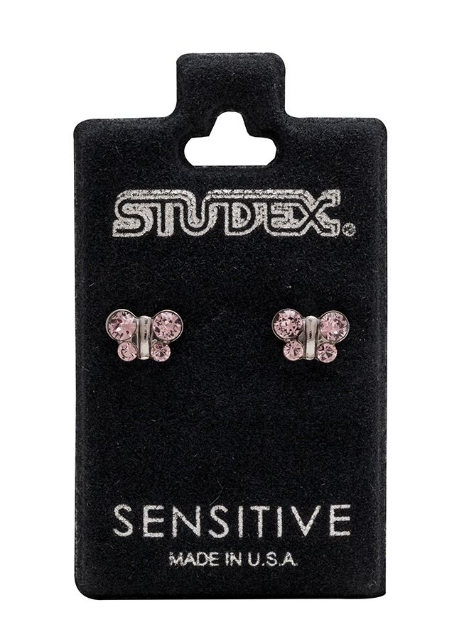 Studex Light Amethyst Butterfly Shape Allergy-Free Stainless Steel Ear Studs - Image 5