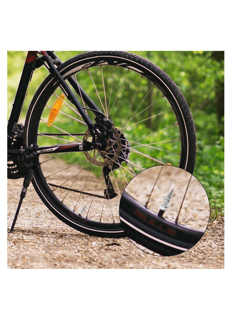 أغطية صمامات إطارات من الألمنيوم بشوكات أنيقة 4 قطع، ملحقات سيارات عالمية مضادة للغبار لمعظم المركبات، فضي 45 مم - Image 5