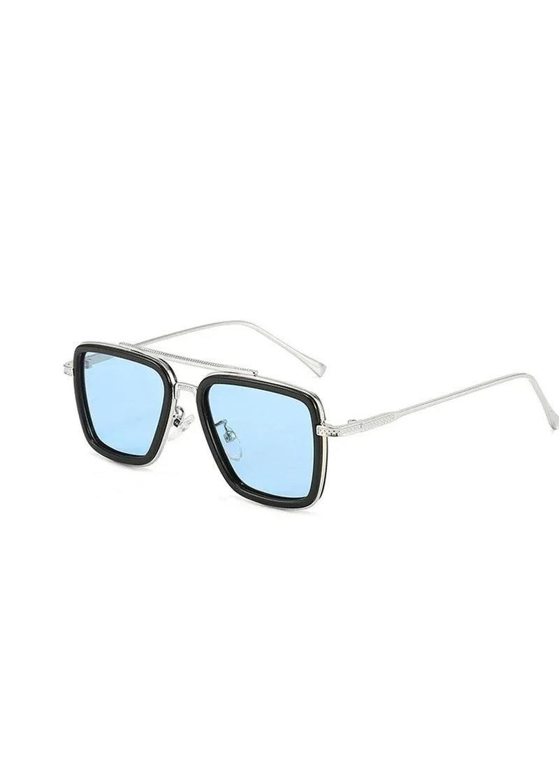 Tony Stark Sunglasses Vintage Square Metal Frame Eyeglasses for Men Women - Retro Iron Man and Spider-Man Sun Glasses Nerd Glasses Square Eyewear - Image 2