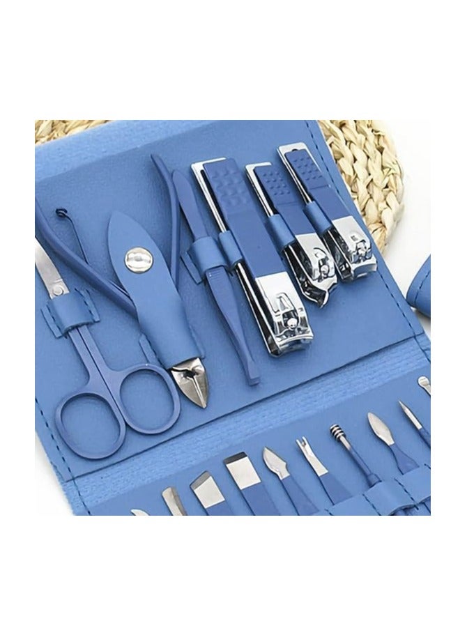 مجموعة أدوات عناية بالأظافر احترافية ستانلس ستيل مكونة من 16 قطعة ، مجموعة تقليم أظافر - Image 2