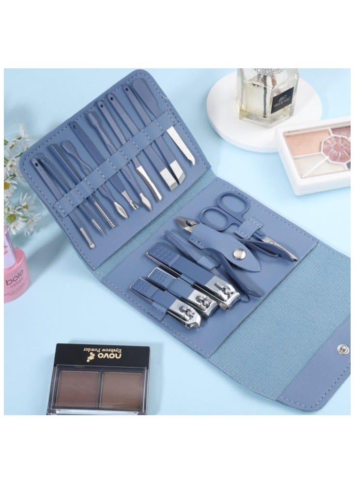 مجموعة أدوات عناية بالأظافر احترافية ستانلس ستيل مكونة من 16 قطعة ، مجموعة تقليم أظافر - Image 5