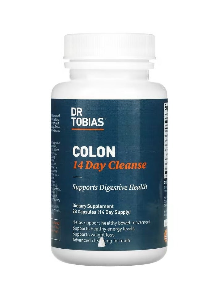 دكتور توبياس تطهير و تنظيف القولون لمدة 14 يومًا، 28 كبسولة - Image 1