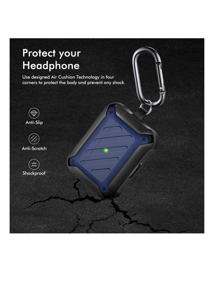 Generic - Airpods PRO Rugged Armor Hard Silicon case Blue - Image 1