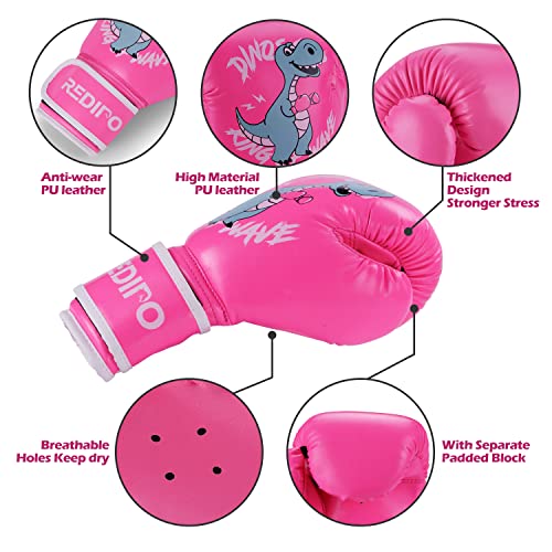 Redipo Kids Boxing Gloves for Boys and Girls, Youth Boxing Training Gloves for Kids 3-15, 4&6OZ Punching Bag Kickboxing Thai Mitts MMA Training Sparring Gloves - Image 2