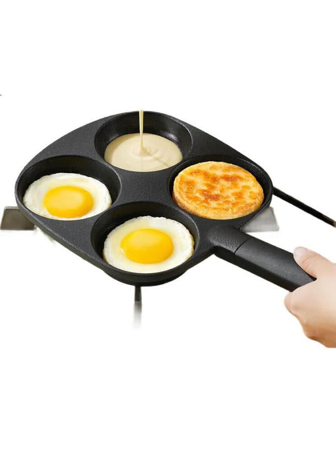 Ssn Four-Hole Cast Iron Egg Frying Pan Non-Stick Coating Breakfast Frying Pan Household Egg Frying Pan Egg Burger Pan - Image 3