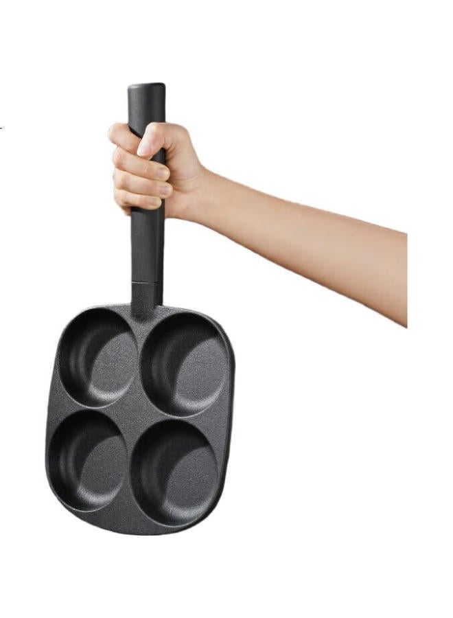 Ssn Four-Hole Cast Iron Egg Frying Pan Non-Stick Coating Breakfast Frying Pan Household Egg Frying Pan Egg Burger Pan - Image 2