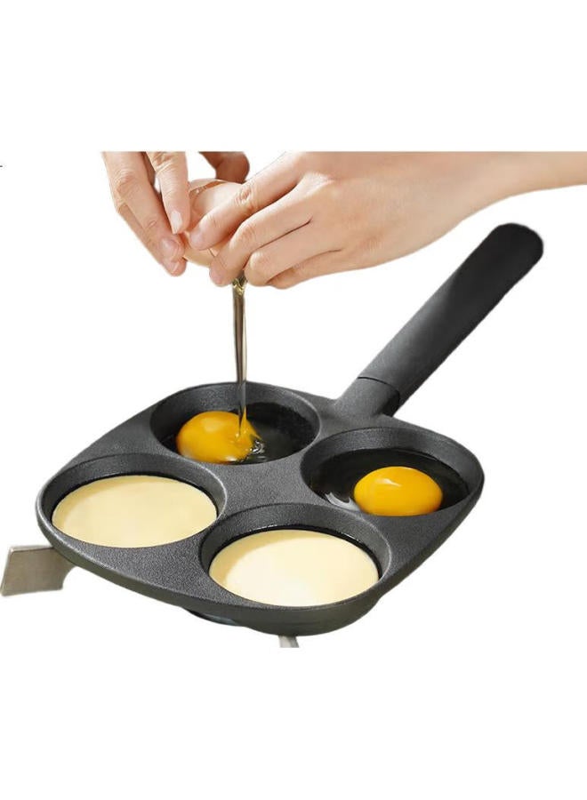 Ssn Four-Hole Cast Iron Egg Frying Pan Non-Stick Coating Breakfast Frying Pan Household Egg Frying Pan Egg Burger Pan - Image 1