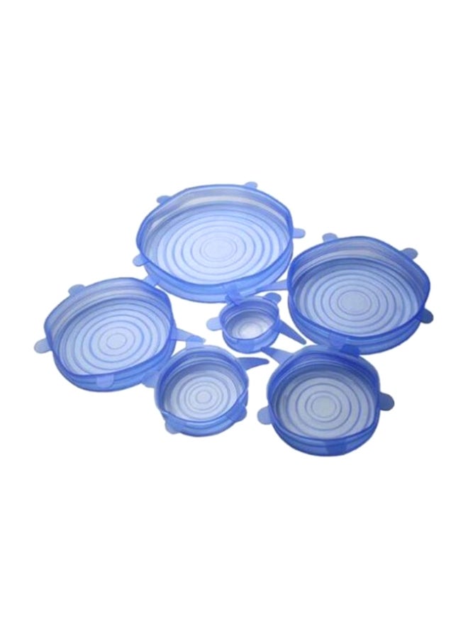 6-Piece Silicone Stretch Lid Set Blue - Image 1