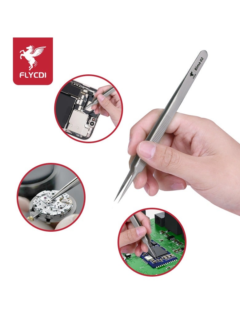 flycdi Precision Anti-static Lengthened Straight Head Tweezers - Image 2
