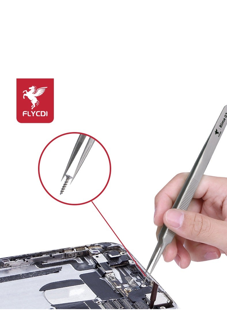 flycdi Precision Anti-static Lengthened Straight Head Tweezers - Image 3