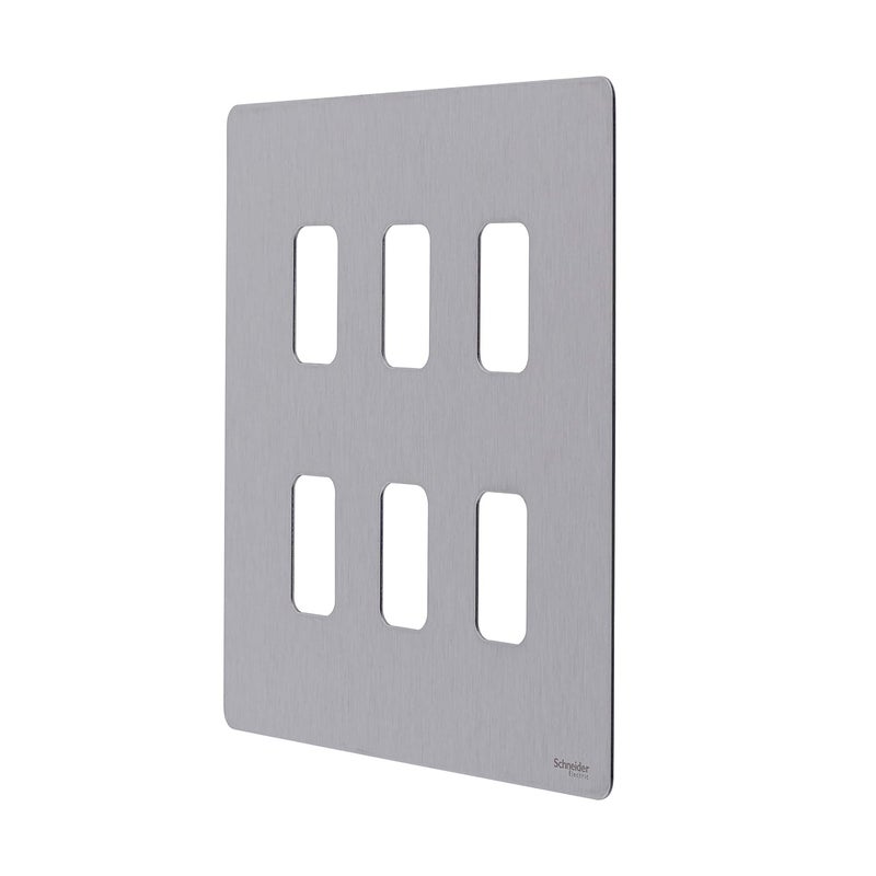 Schneider Electric 6 Gang Screwless Flat Plate Faceplate - Image 2