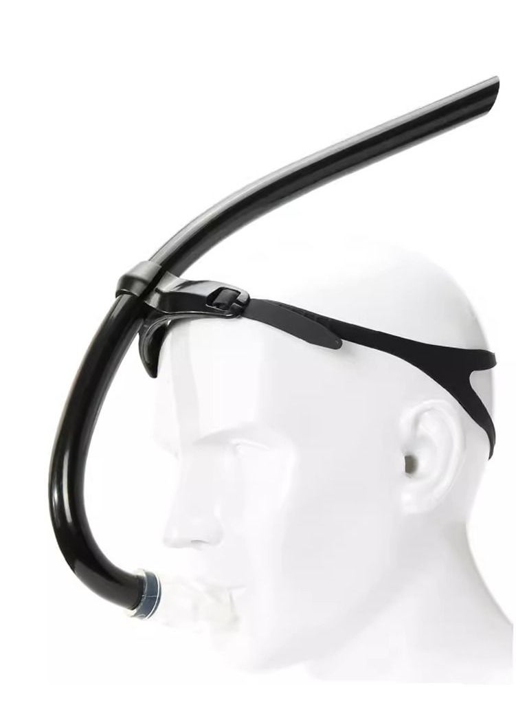 CONQUEST - Front Swimming Snorkel Breathing Tube Silicone Mouth Piece, Black - Image 1