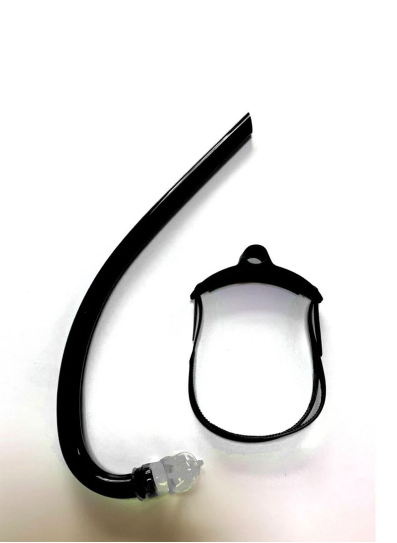 CONQUEST - Front Swimming Snorkel Breathing Tube Silicone Mouth Piece, Black - Image 1