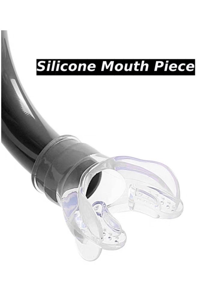 CONQUEST - Front Swimming Snorkel Breathing Tube Silicone Mouth Piece, Black - Image 1