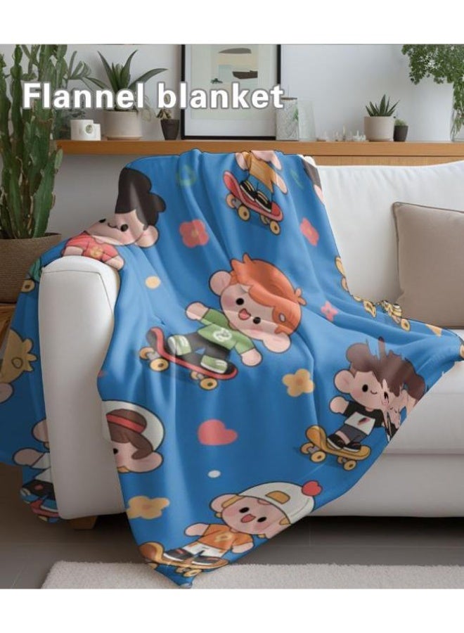 عام بطانية رقيقة من الفانيلا الكرتونية للأطفال والرضع (دافئة ومريحة، ومناسبة للنوم والألعاب) 70 سم * 100 سم - Image 4