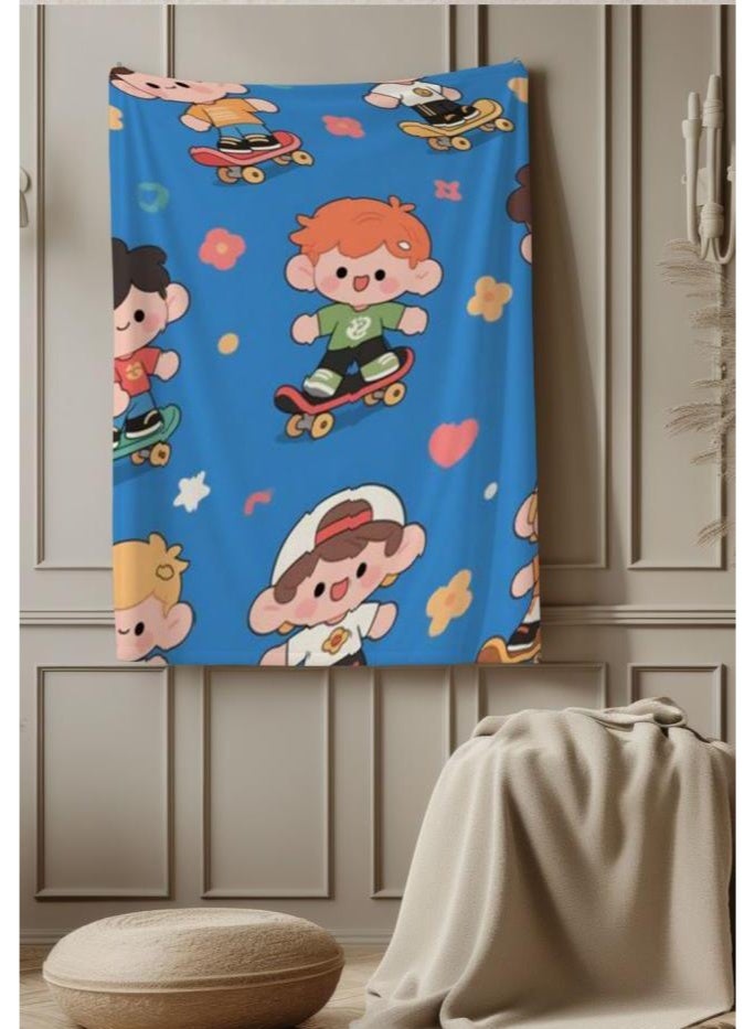 عام بطانية رقيقة من الفانيلا الكرتونية للأطفال والرضع (دافئة ومريحة، ومناسبة للنوم والألعاب) 70 سم * 100 سم - Image 1