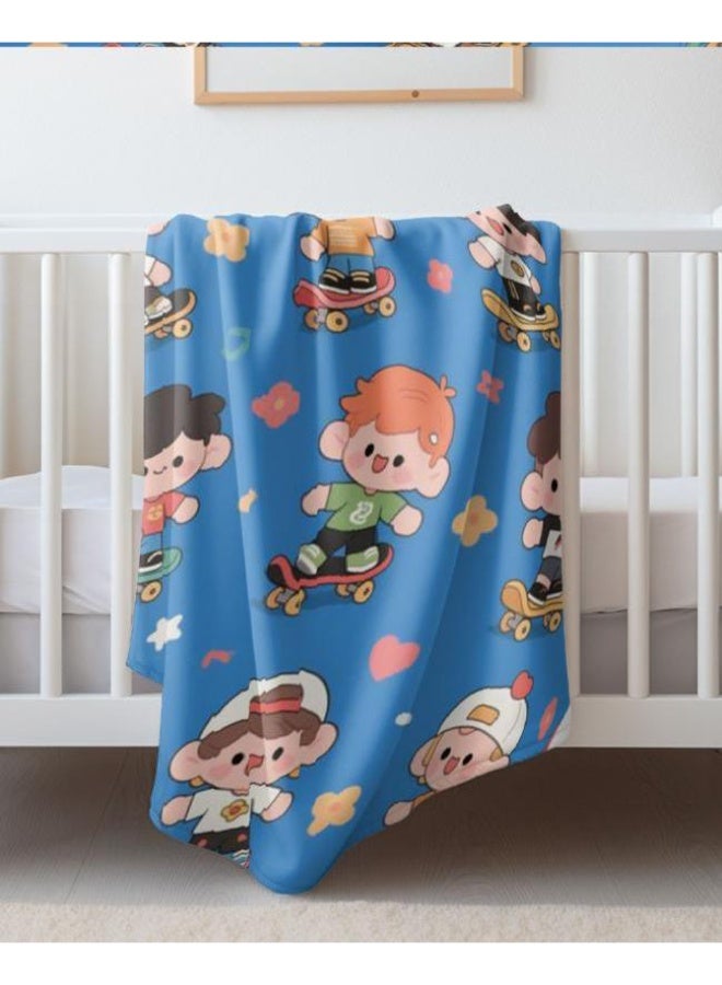 عام بطانية رقيقة من الفانيلا الكرتونية للأطفال والرضع (دافئة ومريحة، ومناسبة للنوم والألعاب) 70 سم * 100 سم - Image 2