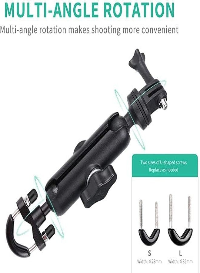 ZODUCT Action Camera Handlebar Mount Aluminium Alloy with 360° Rotate and Adjustable, Compatible with Go Pro & All Action Cameras, for Bike, Motorcycle, and Bicycle - Image 3