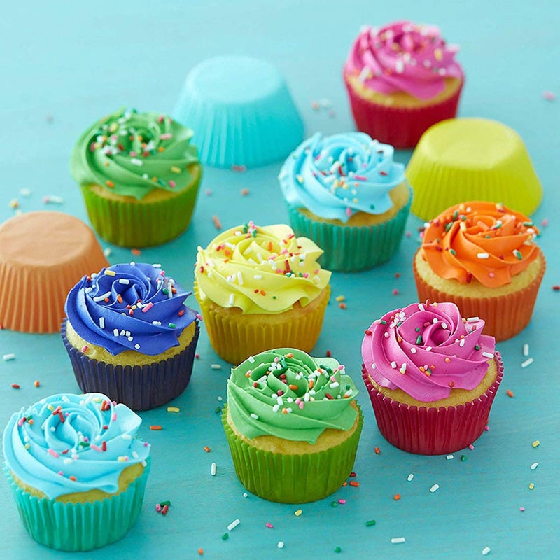 Gifbera Colored Mini Paper Cupcake Liners Vibrant Muffin Baking Cups 400-Count - Image 3