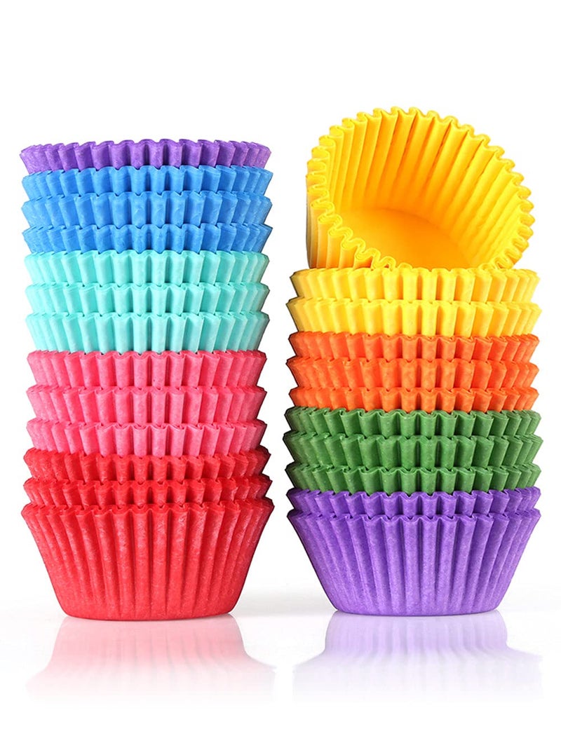 Gifbera Colored Mini Paper Cupcake Liners Vibrant Muffin Baking Cups 400-Count - Image 2