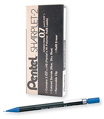 Pentel Sharplet2 Automatic Pencil 07mm Lead Size Blue Barrel Box of 12 A127C - Image 1
