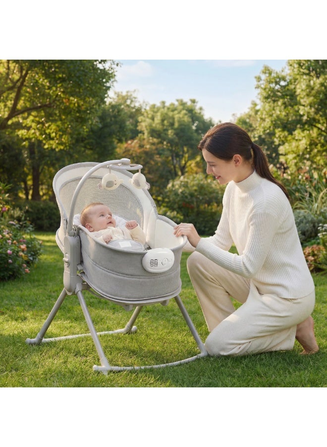 ماستيلا سرير وهزاز ماستيلا أوربيل 5 في 1 للأطفال، بخاصية الاهتزاز والهدوء، من 0 لـ 3 سنوات، كرسي هزاز ومقعد ثابت بموسيقى وألعاب - Image 1