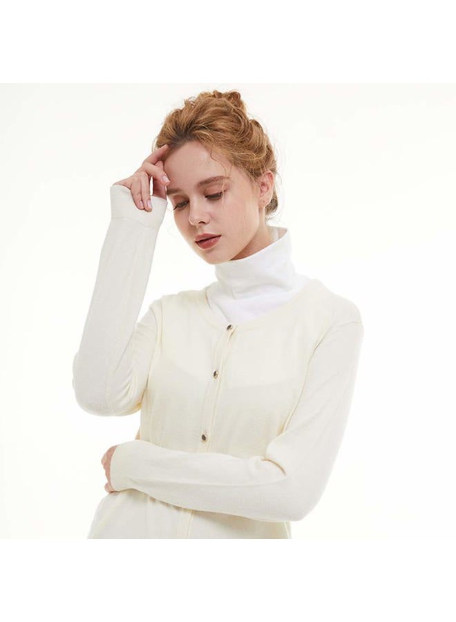 Shinywear Fake Turtleneck Dickies for Women, 2Pcs Detachable Turtleneck Collar, White Half Mock Turtlenecks,Cotton(2 Pcs,Solid Color - Image 3
