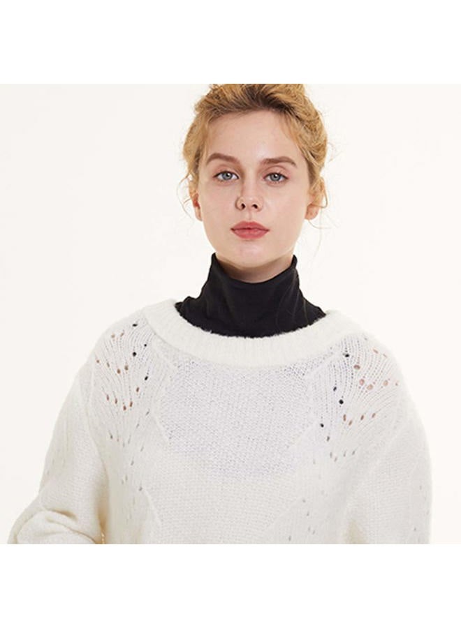 Shinywear Fake Turtleneck Dickies for Women, 2Pcs Detachable Turtleneck Collar, White Half Mock Turtlenecks,Cotton(2 Pcs,Solid Color - Image 2