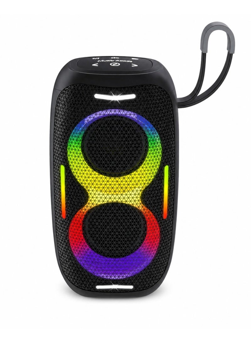 Music Apollo A15 Wireless Portable Bluetooth Speaker 20W RMS Sound RGB Light Effects, IPX6 Water Resistant, Bluetooth 5.4, 3600mAh Battery TWS Stereo Pairing, FM Radio, USB/TF Card Playback, Type-C Charging - Image 1