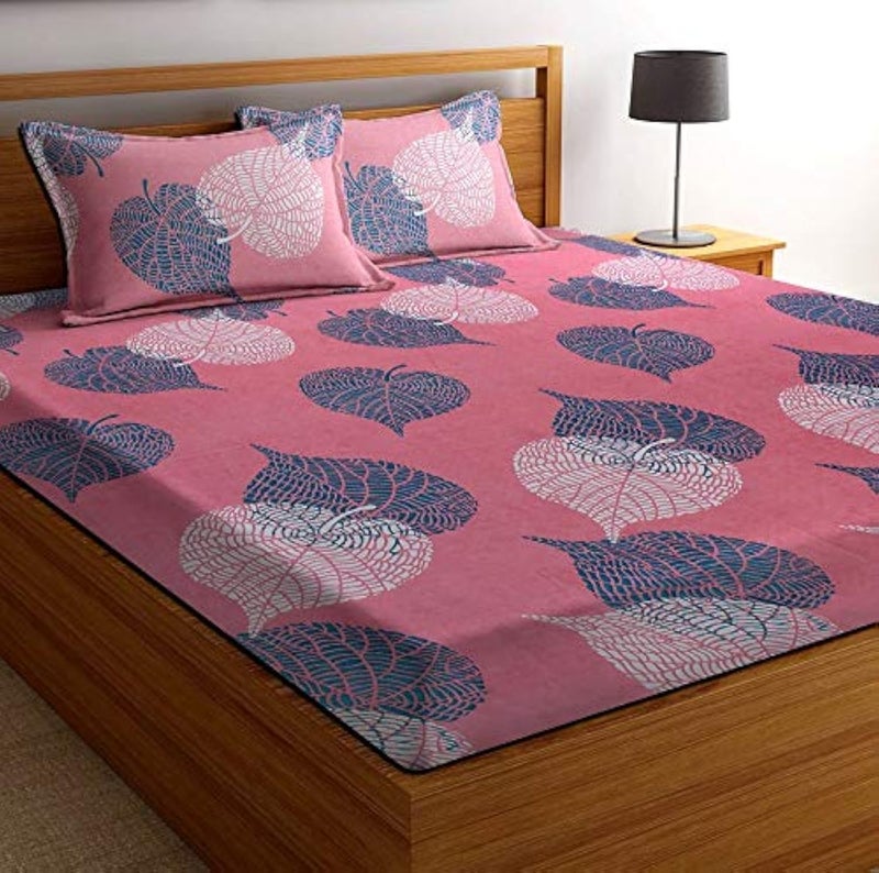 BSB HOME Glace Cotton 160 Tc Kids Printed Double Bed Sheet with 2 King Size Pillow Covers (6X7 Feet Bed, Pink Fish) À¤¬À¥À¤¡À¤¶À¥À¤ À¤¡À¤¬À¤² À¤¬À¥À¤¡ - Image 1