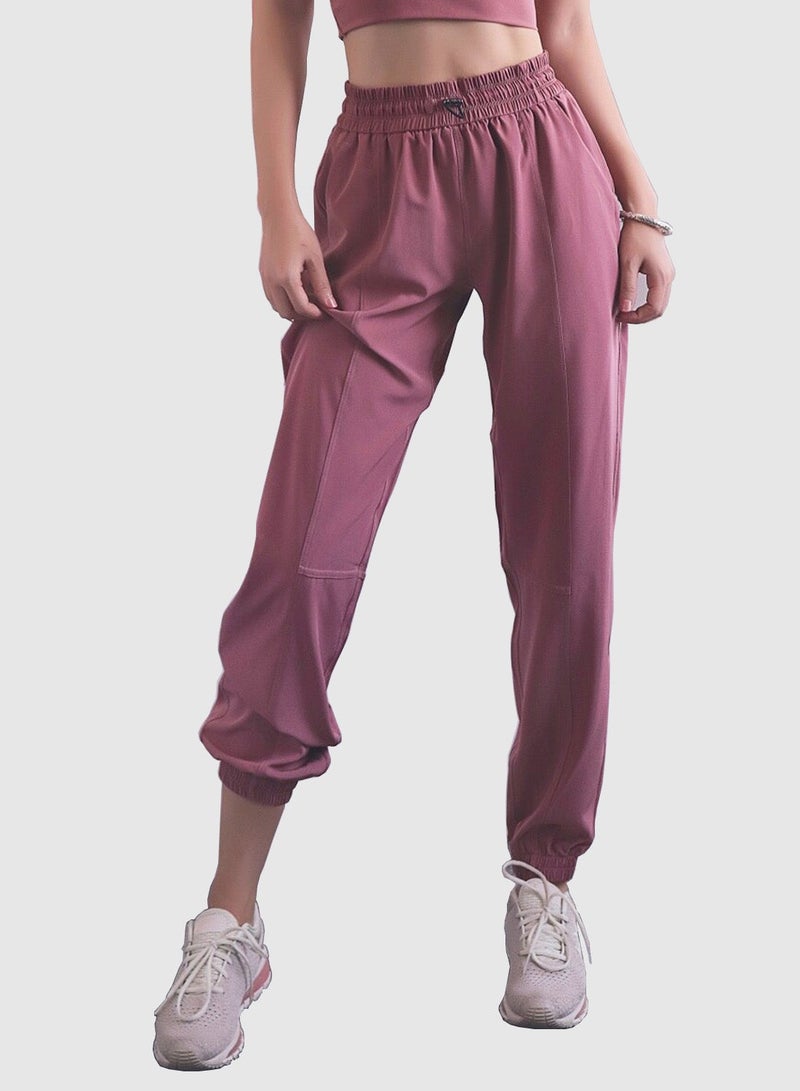 Solid Pocket Detail Joggers Pink - Image 1