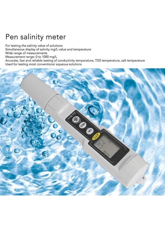 Digital Salinity Tester Portable Waterproof High Accuracy LCD Salinity Meter for Seawater Aquarium Mariculture
